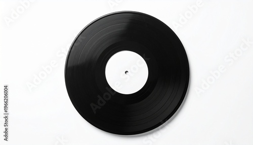 Single black vinyl record isolated