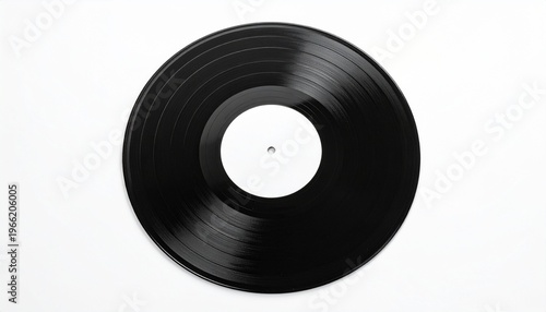 Single black vinyl record isolated