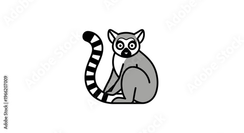 Lemur sitting on the ground.