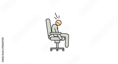 Man sitting in office chair stressed.