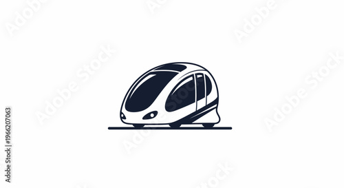Modern Monorail Train Transportation Vehicle.