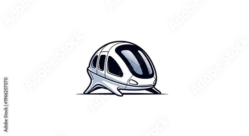 Modern Monorail Train Transportation Vehicle.