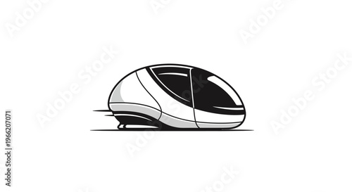 Modern Monorail Train Transportation Vehicle.
