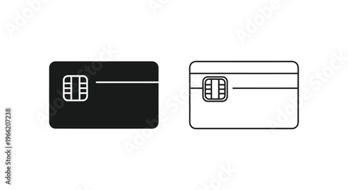 black and white sim cards with rounded corners Vector