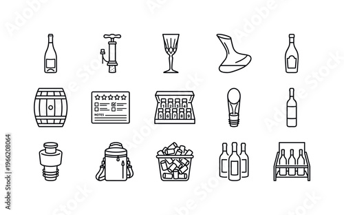 Collection of wine accessories and tools for tasting and storage