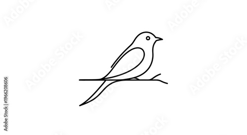 Obraz na płótnie Bird Sitting on a Branch Alone.