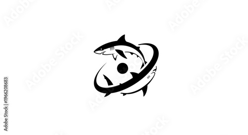 Black and white orca whale jumping.