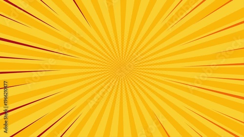 Animated comic background | Expression balloon pop art style 4k video Animation | 4k animated radial rays and dots pattern | Motion graphics and digital composition | Vintage pop art background