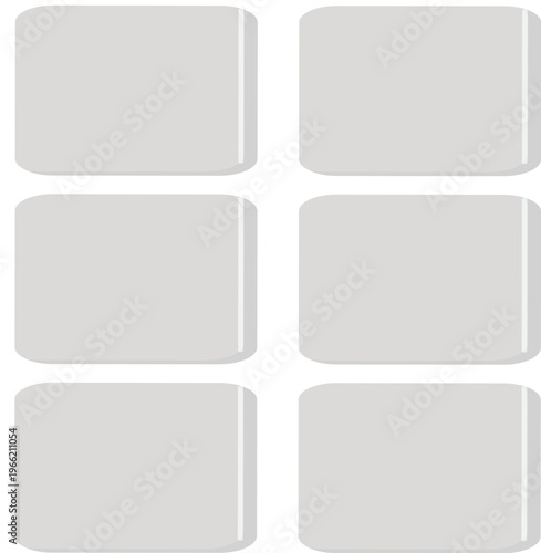 Blank slate panels: A series of rectangular panels, arranged in a grid, evoke the concept of endless choices and blank canvas for information, ready to host diverse concepts.
