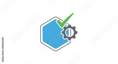 Gear Check Verification Icon Design.