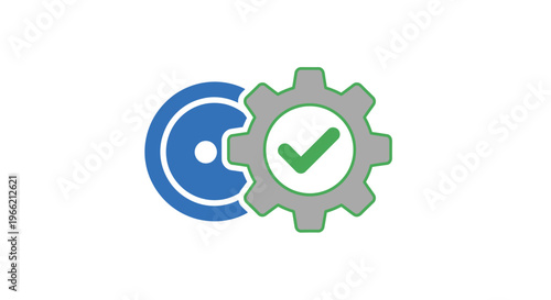 Gear with Check Mark Icon.