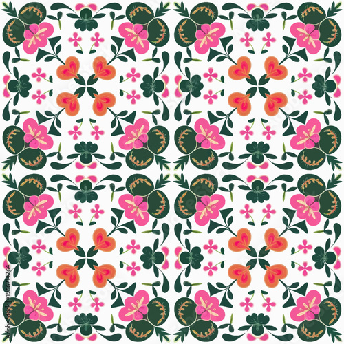 vector illustration hires Collection of High-Resolution Abstract Seamless ornament Patterns with Diverse Designs and Textures Mediterranean Tile Pattern with Colorful Floral Mandalas and Geometric 