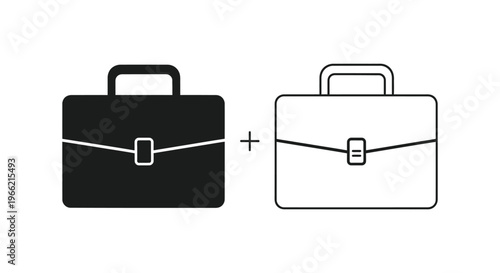 a black and white briefcase combination Vector