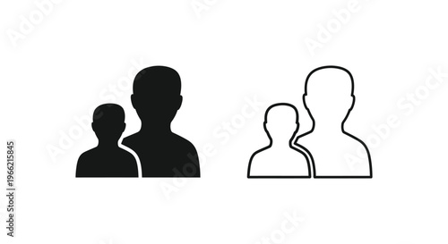 a pair of black and white human silhouettes Vector