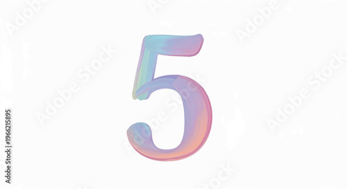 colored  number 5 written in an elegant way .