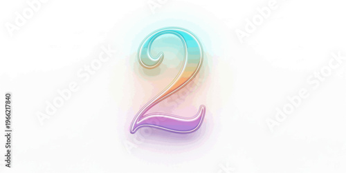   colored number 2 written in an elegant way .