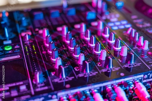 Photos Vibrant DJ mixer with lights