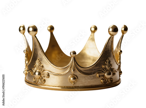 Konstfotografi Isolated antique golden royal crown with ornate details, a symbol of power and a