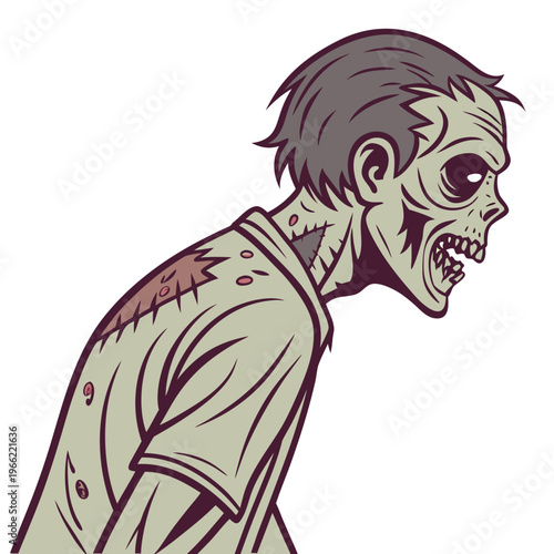 Photos Zombie Undead Rotten image vector isolated on white background.