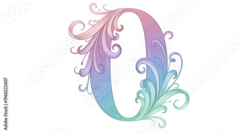 colored number 0 written in elegant way