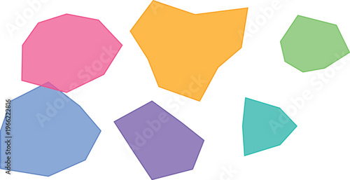 Abstract Geometric Forms in Vibrant Hues: A modern and visually striking composition of overlapping geometric shapes in an array of bright and cheerful colors. 