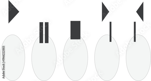 Playback Icons: A minimalistic collection of digital playback controls. A minimalist design embodies modern user interface elements, perfect for illustrating the essence of digital interaction.