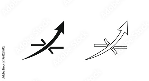 a pair of curved arrows pointing upwards Vector