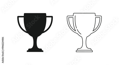 trophy icons in black and white line art Vector