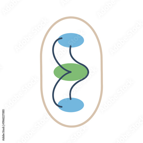 Abstract representation of biological cell division process.