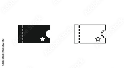 two movie tickets with a star on them Vector