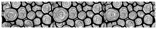 Wood logs pattern background, seamless timber tree rings texture, hand drawn rustic lumber stack illustration vector