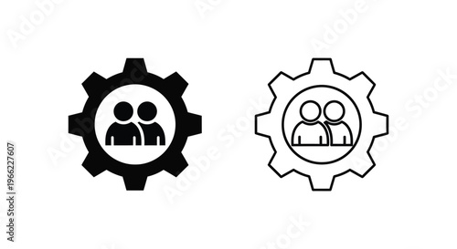 gear icons representing teamwork and collaboration Vector