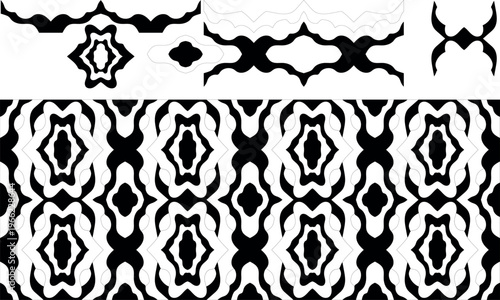 
A seamless background broken into elements with a floral pattern