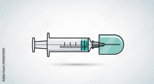 World Immunization Week illustration of a syringe with a cap