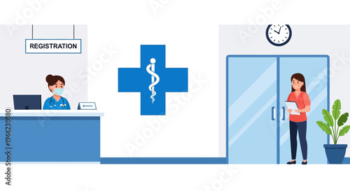 People gather during World Immunization Week for health information indoors