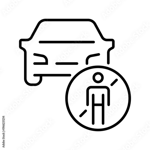 Autonomous vehicle icon. Transport and autonomous vehicle line symbol. Black and white.