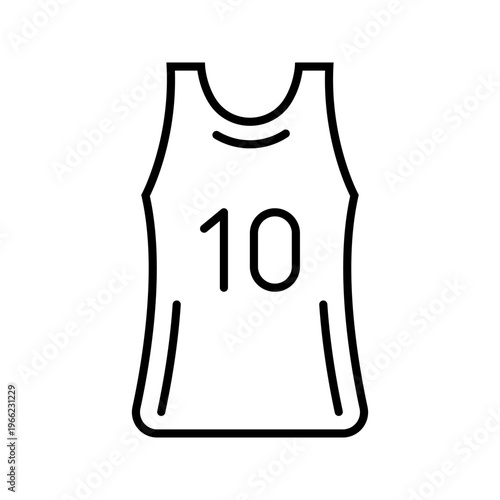 Basketball jersey icon. Sports and sportswear line symbol. Black and white.