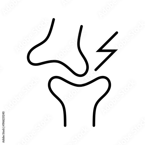 Bone fracture icon. Healthcare and traumatology line symbol. Black and white.