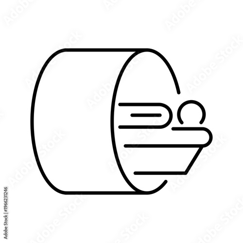 Brain mri icon. Healthcare and radiology line symbol. Black and white.