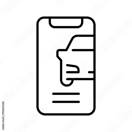 Car consultation icon. Business and auto service line symbol. Black and white.