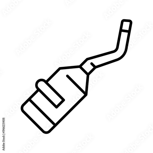 Exhaust pipe icon. Industry and automotive parts line symbol. Black and white.