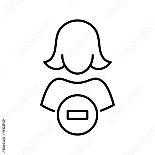 Employee layoff icon. Business and human resources line symbol. Black and white.