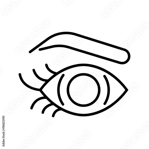 Eye makeup icon. Lifestyle and makeup line symbol. Black and white.