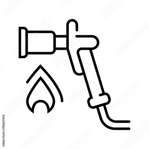 Gas filling icon. Industry and fueling line symbol. Black and white.
