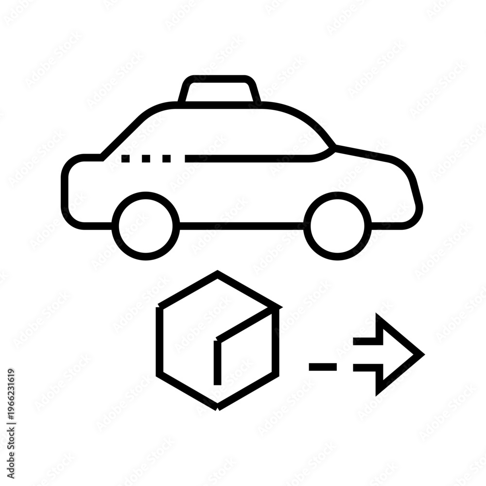 Obraz premium Parcel delivery icon. Business and courier service line symbol. Black and white.
