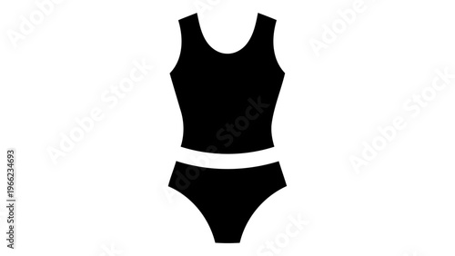 Black silhouette icon of a dance leotard suit