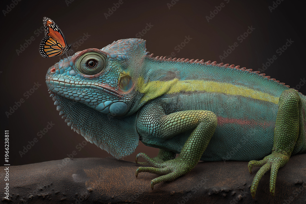 Fototapeta premium iguana on a tree