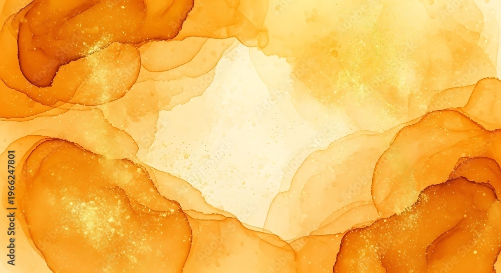 Naklejka premium Warm golden brown abstract watercolor background texture