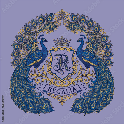 Peacocks Regalia Crest Design.