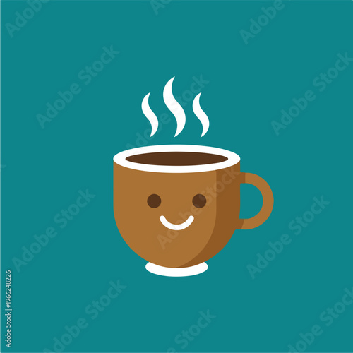 Smiling Coffee Cup Icon.
